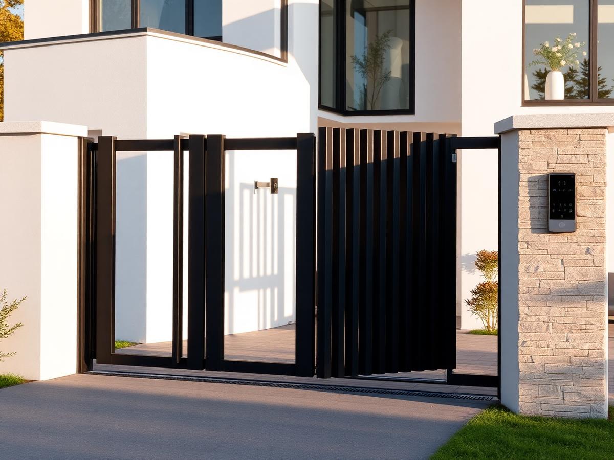 Portail battant contemporain à Montigny-lès-Metz